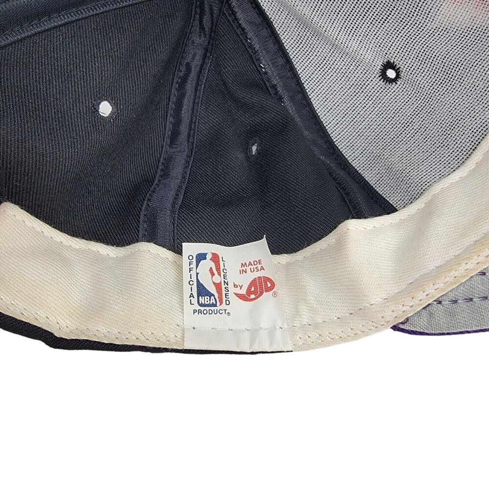 AJD Phoenix Suns Snapback Cap Hat Black Purple Side Spell Out Logo Vintage 90's - Picture 7 of 8